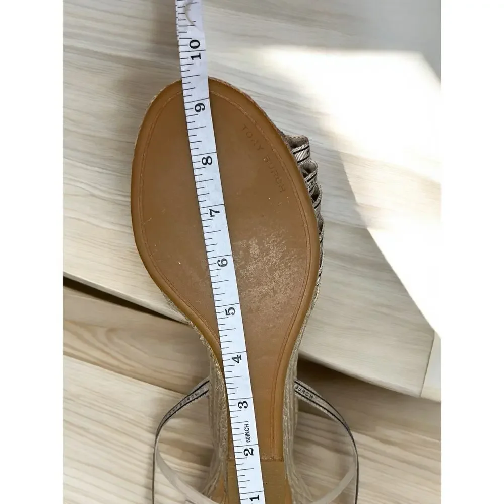 Tory Burch Ribbon Wedge Espadrille 90MM Size 9.5M